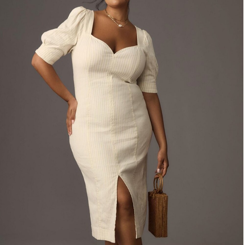 Anthropologie Pilcro Sweetheart Column Midi Dress MP $158 NWT